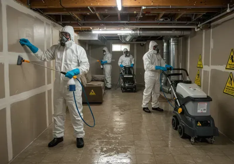 Basement Moisture Removal and Structural Drying process in Mills, WY